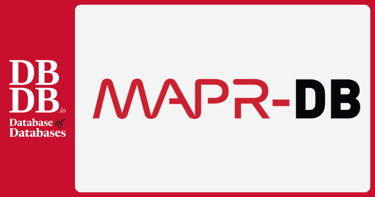 Mapr Db MapR-DB · Database of Databases