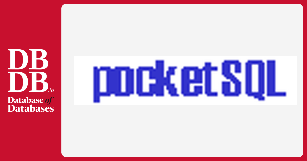 Pocket Database pocketSQL · Database of Databases